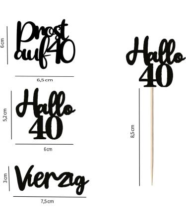 LOINFE Cupcake Toppers Pack of 24 Birthday Cake Toppers Cake Toppers Birthday 40th Gold Cake Toppers for Wedding Birthday Party Cake Decorations - Buy Online on GoSupps.com