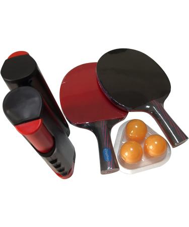 Zingther Portable Table Tennis Set - 2 Pro Rackets, Retractable Net & Post, 3 Balls, Carry Case - Indoor/Outdoor Ping Pong Kit - Buy Online on GoSupps.com