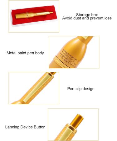 Blood Lancet Pen Blood Sampling Pen Home Beauty Salon Aluminum Alloy Lancing Device for Blood Glucose Monitoring(Gold) - Buy Online on GoSupps.com