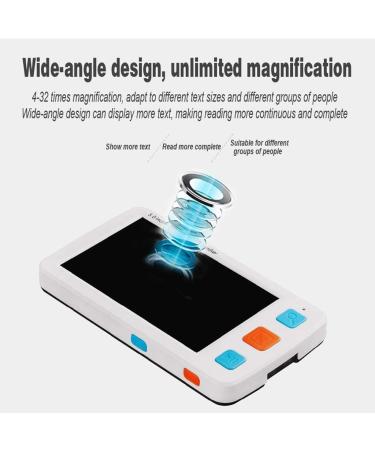 Portable Digital Magnifier 5 inch handheld digital magnifier with LED light 4X-42X amplification LCD monitor multiple color modes poor vision reading aid suitable for old man child poor vision re - Buy Online on GoSupps.com