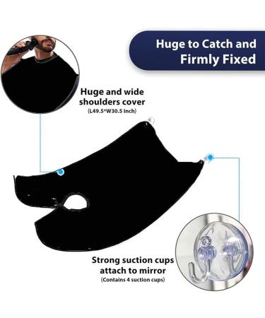 Black Beard Apron Beard Catcher Shaving Trimming & Beard Catcher Waterproof Non-Stick Combing Cloth with 2 Sucker Hooks Hair Clippings Catcher & Grooming Cape Apron Best Gift for Men Made for Men - Buy Online on GoSupps.com