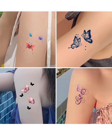 30 Sheets Muulaii Waterproof 3D Butterfly Temporary Tattoos for Women - Colorful Fake Tattoo Stickers for Body Art on Bracelets, Back, Wrist, and Arm Bands - Buy Online on GoSupps.com