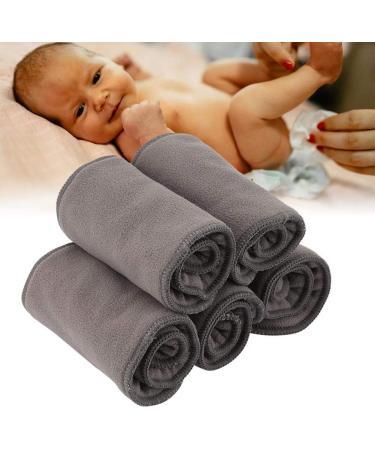 5Pcs Bamboo Charcoal Baby Nappy Liners - Soft & Washable Cloth Diaper Inserts for Newborns & Toddlers - Buy Online on GoSupps.com