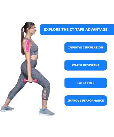 CT Tape Sports & Kinesiology Tape for Sensitive Skin-Best Breathable  Latex Free  Pain Relief Therapeutic Recovery Tape-Athletic Performance Adhesive for Muscles  Knee  Shoulder  Ankle  Back Blue - Buy Online on GoSupps.com