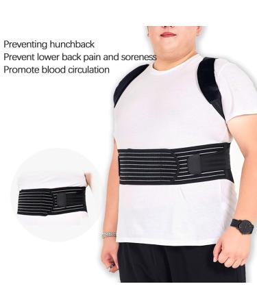 70-140kg Plus Size Back Brace Posture Corrector For Men Women Dual Compression Elastic Back Support Belt Pain Relief For Neck Back Shoulders Lumbar Support Belt gift 5XL Black - Buy Online on GoSupps.com