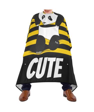 Waterproof Barber Cape -Cute Funny Panda Cheetah Haircut Bib for Men Unisex Hair Cutting Cape(8rp1a)