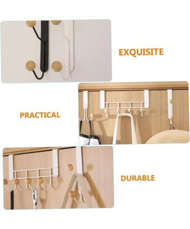Baluue 3pcs Door Hook White Clothes Rack Purse Hangers Punch- Over The Door Hangers Wall Hanging Household - Buy Online on GoSupps.com