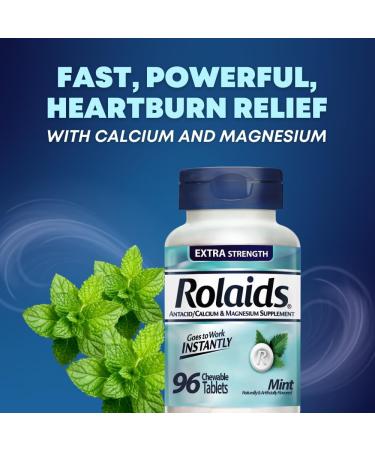 Extra Strength Antacid Tablets - Mint Flavor Travel Size Chewables for Heartburn Relief - 96 Ct - Buy Online on GoSupps.com