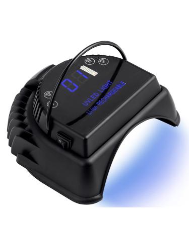MINI LOP 64W Rechargeable Pro LED Gel Nail UV Light Wireless UV LED Nail Lamp Cordless Led Light for Nails(Black)