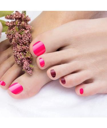 432 Pieces Short Square False Toe Nails - Colorful Glossy Full Cover Press On Toenail Sets for DIY Manicure - Buy Online on GoSupps.com