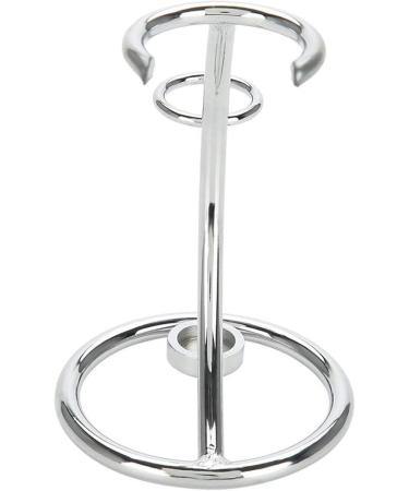 Premium Metal Shaving Brush Holder Stand - 2 in 1 Curved Design for Razor & Brush - Portable Universal Men's Facial Care Accessory - Silver - Buy Online on GoSupps.com