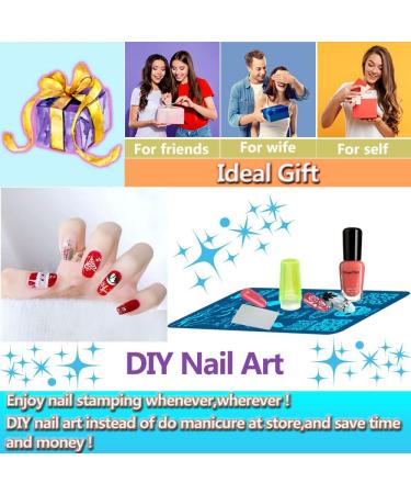 Shop 6-Piece Beauty Nail Embossing Stencil Kit for Stunning Manicure Art - Perfect Gift for Girls Women & Parties - Buy Online on GoSupps.com