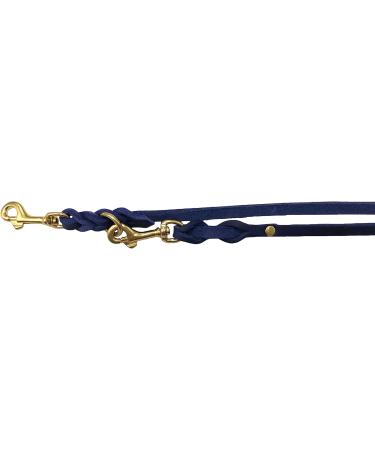 Buy Adjustable Double Lining Fat Leather Dog Leash - 5m x 8mm Navy Blue for Small & Large Dogs | International Shipping Available - Buy Online on GoSupps.com
