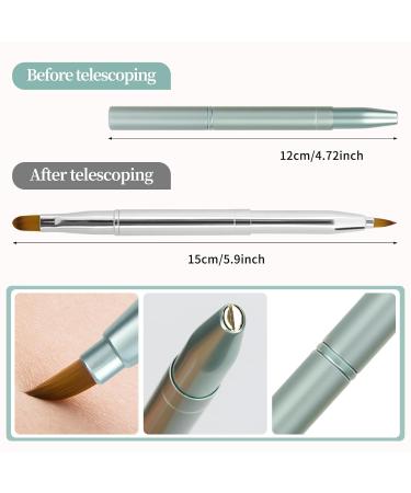 Buy Songaa Retractable Lip Brush - 2 Pack Dual-Ended Lip Applicator for Lipstick Lip Gloss & Liner - Stylish Silver & Green Design - Buy Online on GoSupps.com