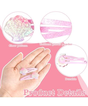 12 Piece Mermaid Butterfly Hair Clips - Colorful Glitter Accessories for Girls Birthday - Cute Rainbow Flower Hair Clips for Children - Buy Online on GoSupps.com