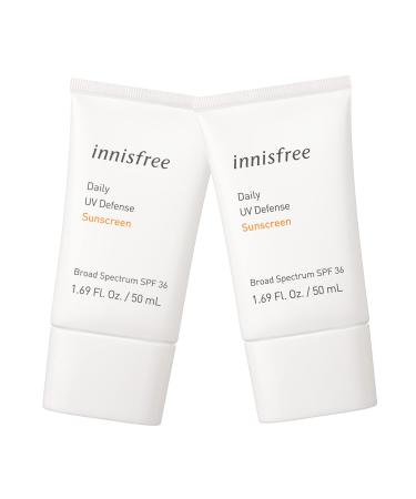 innisfree Daily UV SPF Sunscreen Broad Spectrum Daily UV Defense Sunscreen Broad Spectrum SPF 36 (Pack of 2)