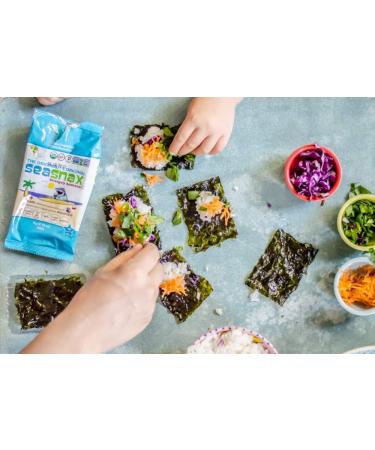 SeaSnax Organic Roasted Seaweed Snack 0.18 oz (12 Pack) - Original & Olive Oil Sea Salt Combo - Buy Online on GoSupps.com