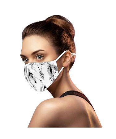 Yliquor 1 PC Adult Cycling Milk Shreds Mask Windproof Anti-Spitting Protective Washable Cotton Face Covering Reusable for Cycling Camping Travel (1 PC White)