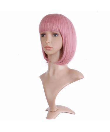 Buy MapofBeauty Blush Pink Short Straight Hair BOB Wig - 12/30cm Natural Look for Women | International Shipping Available - Buy Online on GoSupps.com