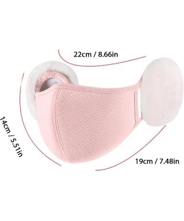 Mimika Cloud-Shaped Half Face Cover & Rabbit Fur Ear Warmers - Plush Winter Protection in Pink | International Shipping Available - Buy Online on GoSupps.com