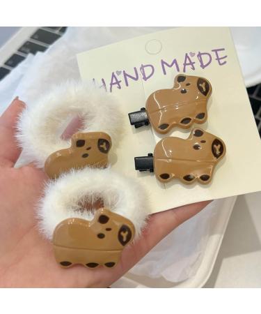 Limtula Cute Hair Tie Flat Clips Hairpin Style Fun Animal Headdress Bunches Accessories Funny Capybara Cute Headdress Hair ring - Buy Online on GoSupps.com