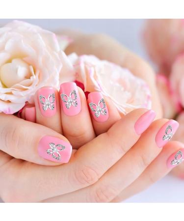 20-Piece Alloy Butterfly Nail Charms | DIY Nail Art Decorations | Silver Craft Accessories - Buy Online on GoSupps.com