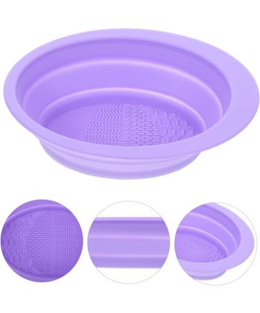 Housoutil Cleaning Pad Silicon Brush Cleaner Cosmetics Brush Scrubber Makeup Cleaning Mat Cosmetic Brush Cleaner Pad Makeup Scrubber Bowl Silica Gel Purple Cleaning Brush Make up 14.5x11cm Purple - Buy Online on GoSupps.com