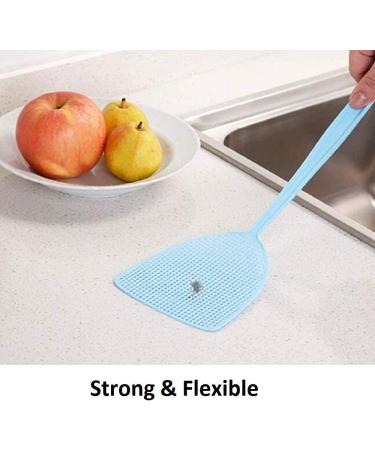 4 Pack Long Plastic Fly Swatters - Heavy Duty with Flexible Handle - Assorted Colors - Buy Online on GoSupps.com