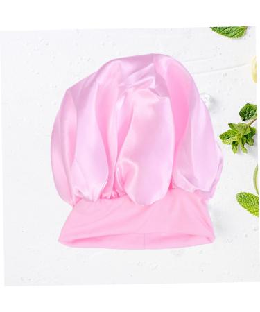 Silky Satin Sleep Cap for Curly Hair | Wide Side Bonnet Shower Cap | Pink | 1pc - Buy Online on GoSupps.com