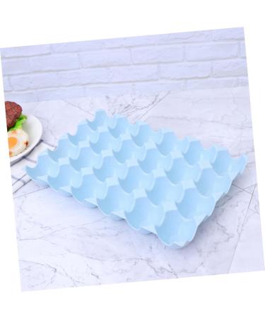 Healeved Box Egg Holder Plate Deviled Egg Holder Dispenser Container Refrigerator Egg Holder Egg Tray Wheat Blue 29*19CM - Buy Online on GoSupps.com