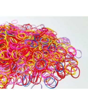 Bellure 3000 PcsMulticolor (Red Pink Yellow) Small Elastic Hair Bands Rubber Bands For Hair Mini/Tiny Hair Elastics Bands Elastic Hair Ties Hair Bobbles For Women and Girl (Mulitcolor 3000 pcs) Multicolor (Red Pink Yellow Blue)