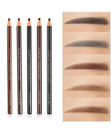 5pcs 5 Colors Peel-Off Eye Brow Pencil Set For Drawing Marking Eye Brow Pencil Pen Eyebrow Makeup Cosmetics Tool