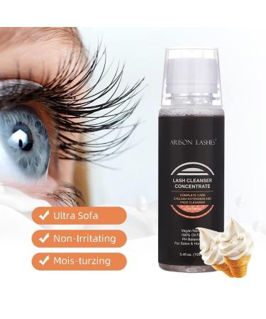 Professional Eyelash Cleaning Concentrate 100ml | Natural Foaming Shampoo for Eyelash Extensions - ICE CREAM - Buy Online on GoSupps.com
