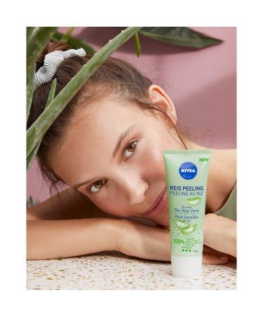 Nivea Rice Peeling Bio Aloe Vera 2-Set | 100% Organic Rice Facial Peeling for Normal & Combination Skin | High Intensity Exfoliation | 2 x 75ml - Buy Online on GoSupps.com
