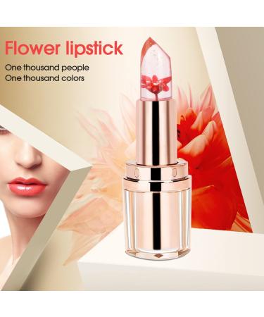 Pretty Diva Jelly Flower Lipstick - Crystal Agate PH Lip Moisturizer in Flame Red - Buy Online on GoSupps.com