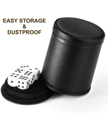 PU Leather Felt-Lined Dice Cup Set | Silent Shaker for Board Games | Set of 6 16mm Dice Included - Buy Online on GoSupps.com