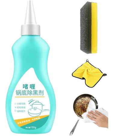 Gel Cleaner for Cookware Bottom Bottom of The Pot Black Scale Cleaner Cookware Blackening Agent Burnt Iron Pot Bottom Polishing Kitchen Cleaner (1pcs)