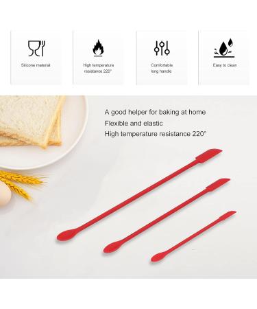 Mini Silicone Spatula with Long Handle & Double-Headed Design - Perfect for Jam Cosmetics & More (Red) - Buy Online on GoSupps.com