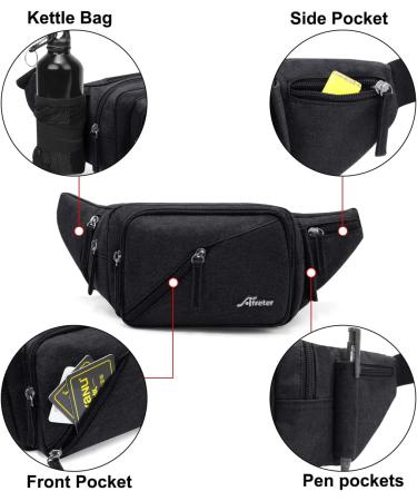 Bawnbag Belt Pocket - Water-Repellent Hip Pocket with Bottle Holder for Hiking & Outdoor Activities | Unisex Black Belt for Men & Women - Buy Online on GoSupps.com