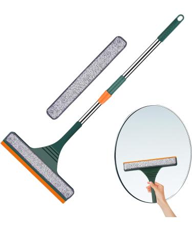 Window Glass Wiper | Adjustable Length Mirror Cleaner Tool | Window Cleaning Tool Reusable Glass Washing Equipment with Extension Handle Window Shower Cleaning Tool for Mirror Green - Buy Online on GoSupps.com