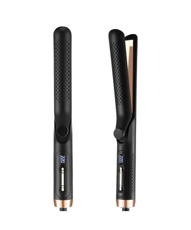 360 Airflow Styler - Professional 2-in-1 Curling Iron and Straightener with Ionic Airflow - Titanium Flat Iron with Cooling Air Vents to Lock in Style 5 Adjustable Temp Auto Shut Off TYPE-1