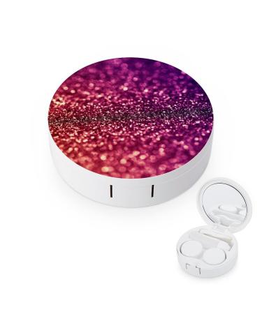 Glitter Psychedelic Abstract Round Case For Contact Lens Kit Storage Box with Mirror Printed