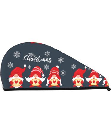 Three Cute Christmas Gnomes Microfiber Hair Towel - Soft Super Absorbent Coral Velvet Wrap for Long Curly Thick Hair | Quick Dry Hair Cap for Women - Buy Online on GoSupps.com