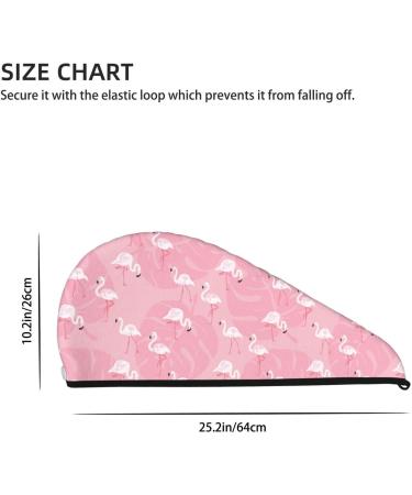Pink Flamingos & Flowers Microfiber Hair Towel - Super Absorbent Coral Velvet Wrap for Long Curly & Thick Hair - Quick Dry Hair Cap for Women - Buy Online on GoSupps.com