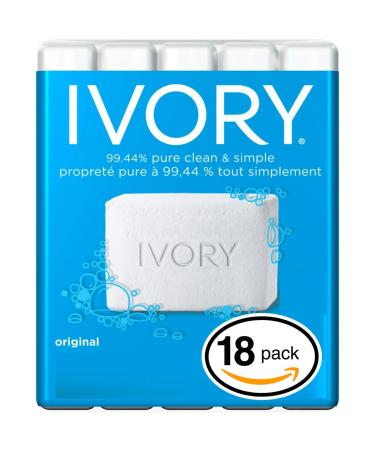 Ivory Bar Bath Soap 3.1oz - 3 count (Pack of 6) Unscented 3 Count (Pack of 6)