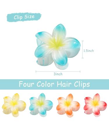 Midodo Colorful Flower Hair Clips - 4 Pack Slip-Resistant Accessories for Thick & Thin Hair - Perfect for Women & Girls - Buy Online on GoSupps.com