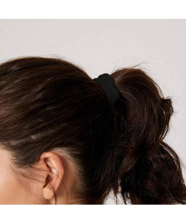 Super Soft Elastic Hair Ties - 60 Black Rubber Bands for Girls & Women | Metal-Free Everyday Use Scrunchies - Buy Online on GoSupps.com