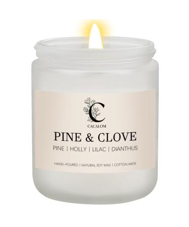 Pine & Clove Scented Candles Long Lasting Burn Candles for Home Scented Soy Wax Stress Relief Jar Candles 7 oz