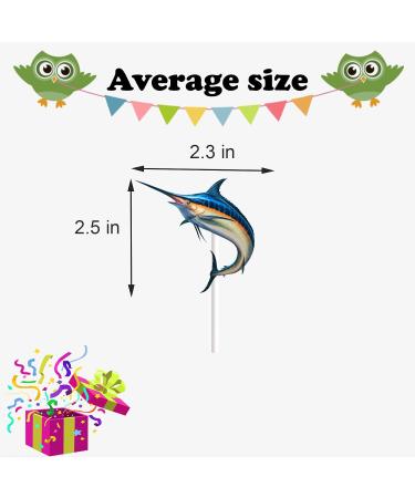 18pcs Fishing Cupcake Toppers for Boys Men Father Glitter Fish Cupcake Toppers Big Fish Fishing Cake Decorations Gone Fishing Party Supplies Decorations - Buy Online on GoSupps.com