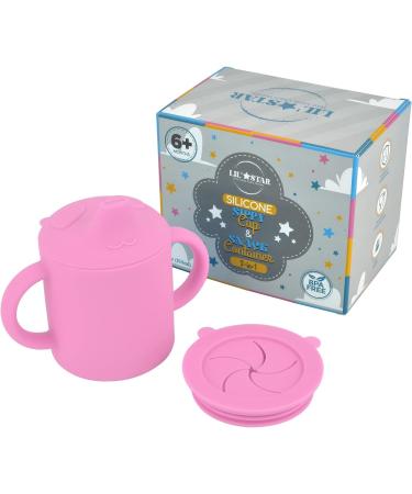 LIL' STAR Silicone Sippy Cup and Snack Cup 2-in-1 - 5oz | Spill Proof for Toddlers | BPA Free Pink - Buy Online on GoSupps.com